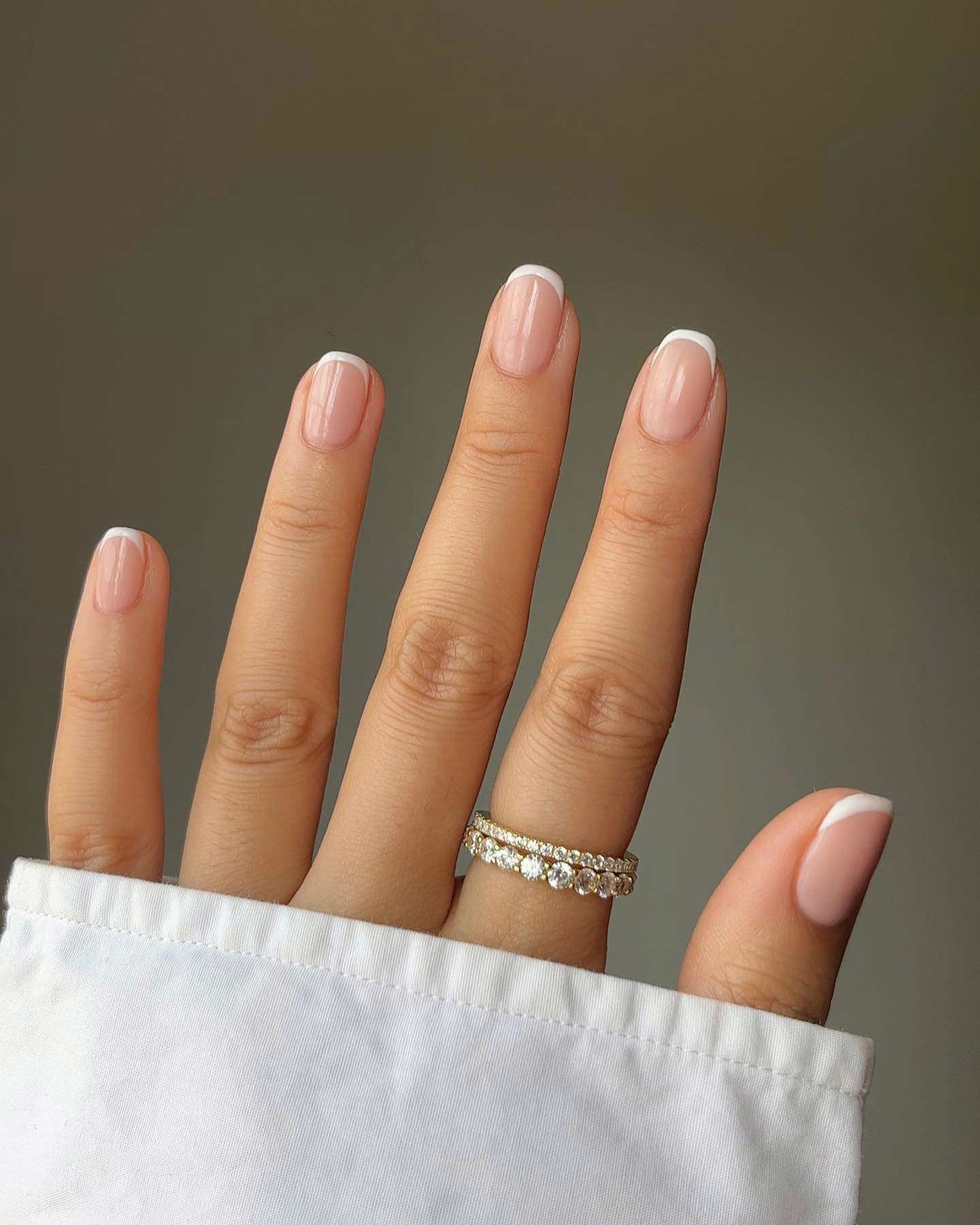 Classic Short Square Wedding French Nails — Wedding French Tip Nails 2027