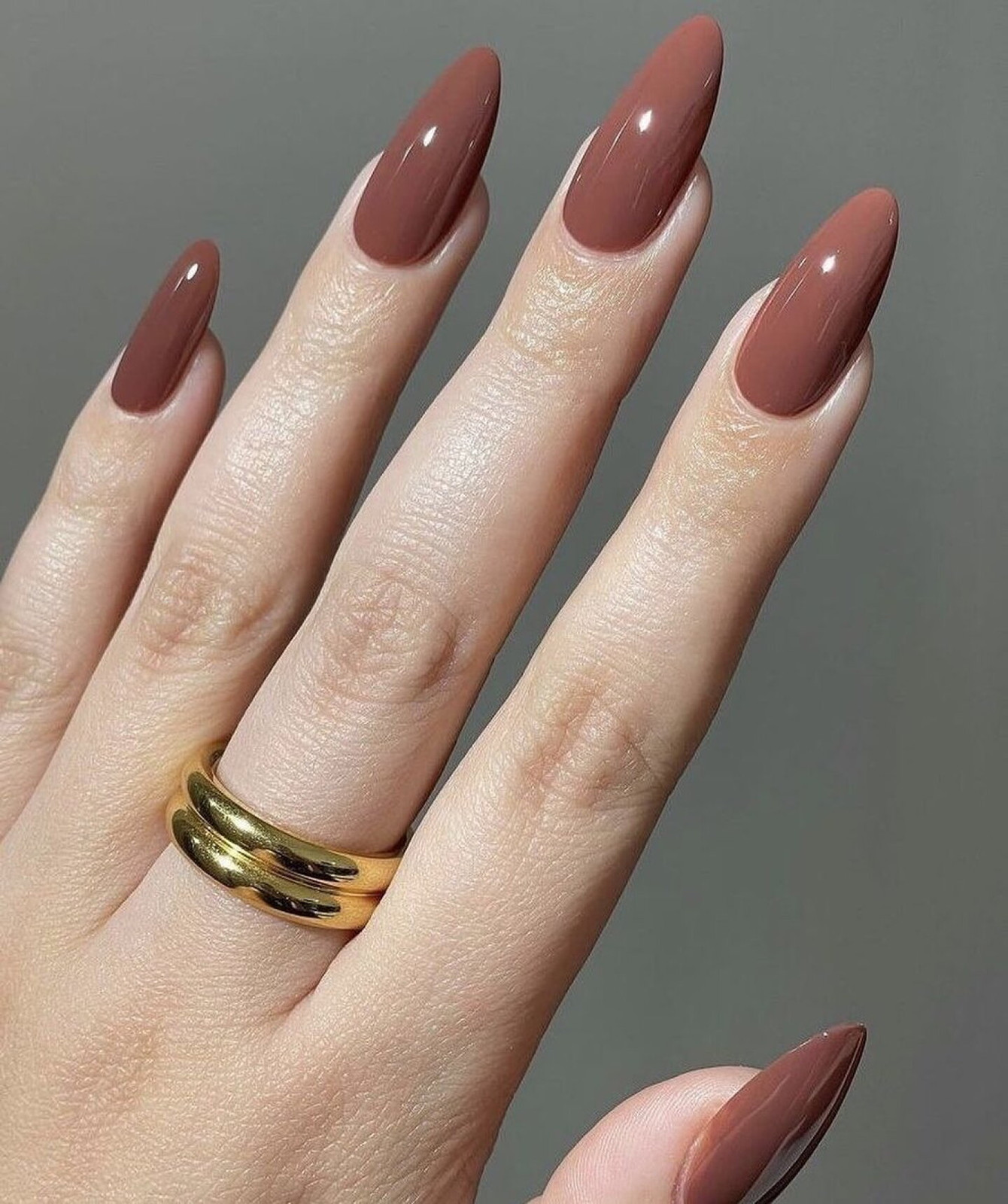 Rich Brown Long Stiletto Nails — Nail Shapes 2027