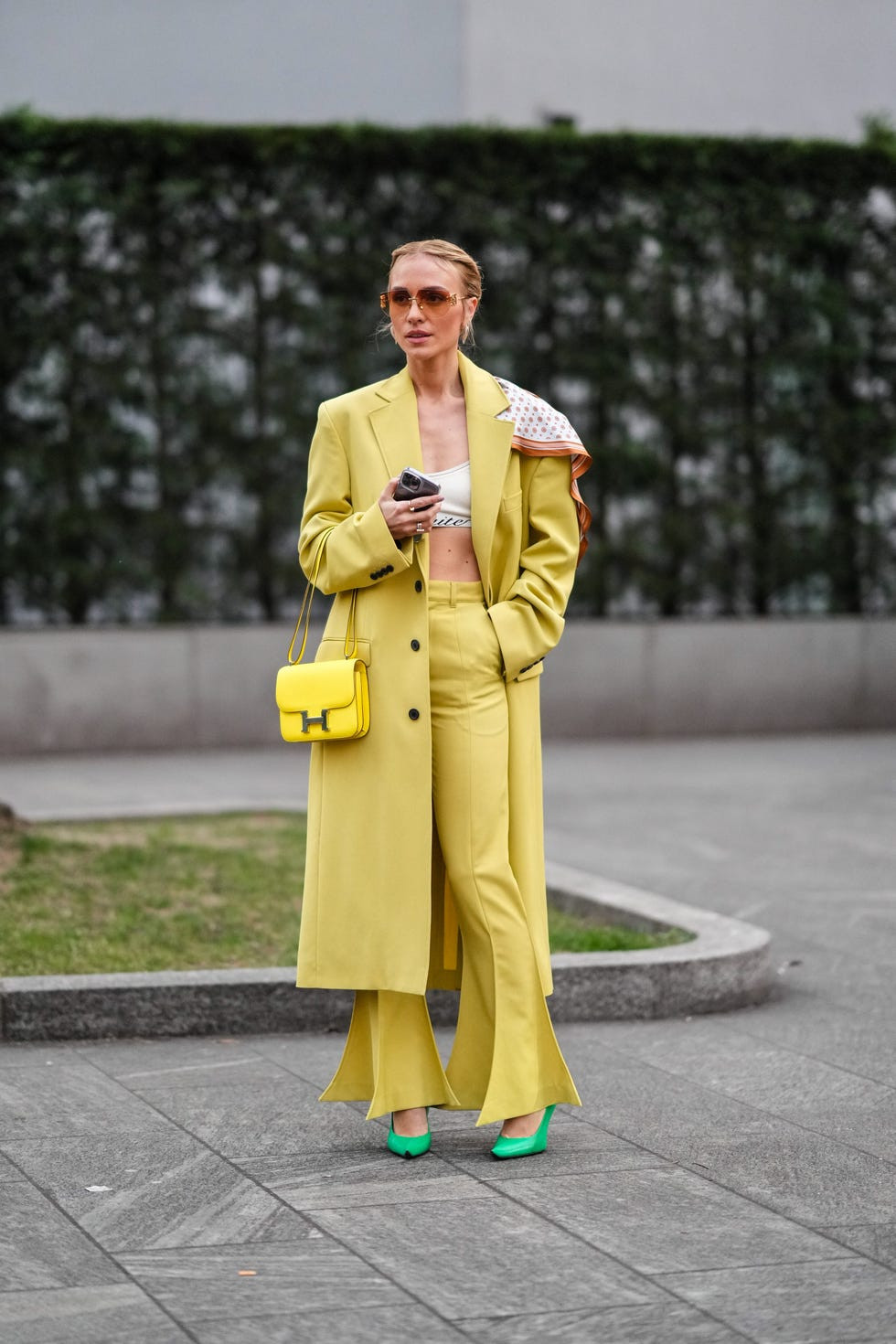 Vibrant Yellow Ensemble with Bell-Bottom Pants — Trendy Outfits 2027