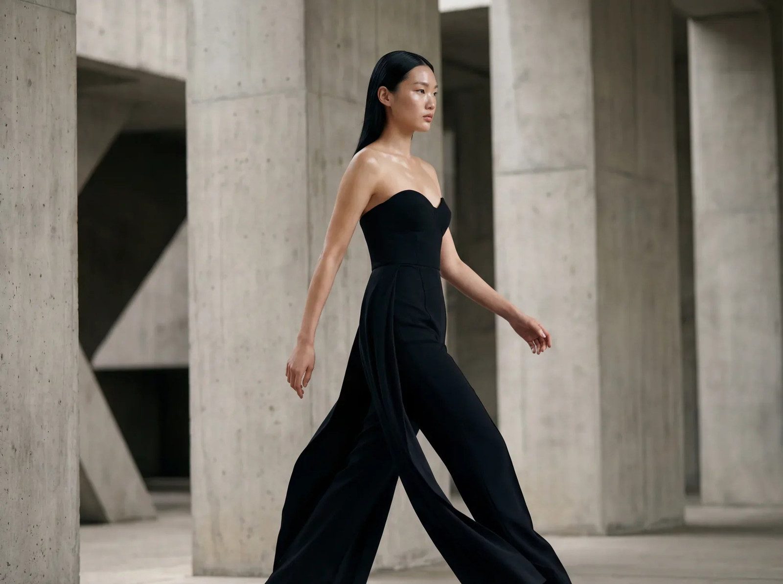 Dramatic Palazzo Pants in a Black Evening Jumpsuit — Summer Jumpsuit Outfits 2027