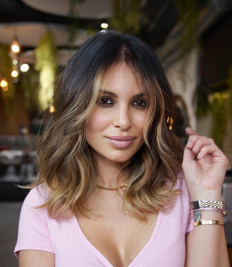 Curtain Bangs Visual Idea — Highlights on Dark Hair 2027