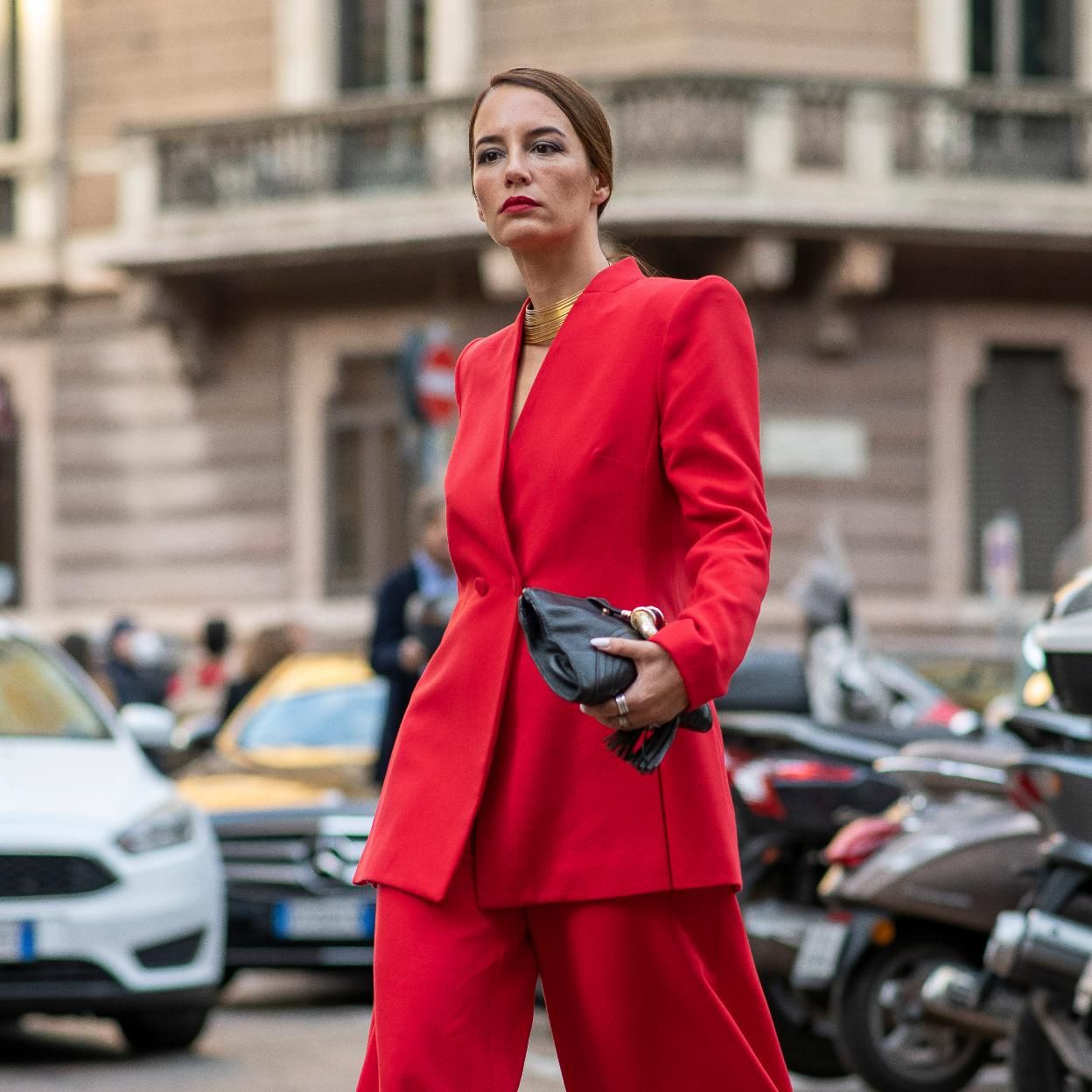 Sharp Red Tailored Suit for Business or Evening Sharp Red Tailored Suit for Business or Evening — Red Outfits 2027