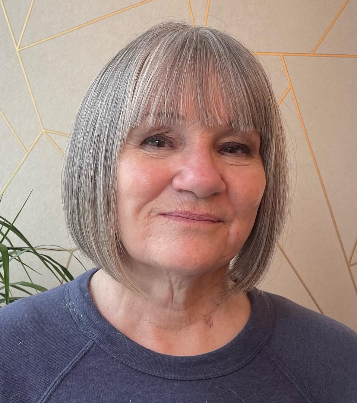 Chin-Length Grey Bob With Blunt Bangs — Bangs 2027 for Women Over 60