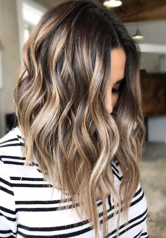 Dark Brown Base With Blonde Balayage Visual Idea Dark Brown Base With Blonde Balayage Visual Idea — Blonde Lob 2027
