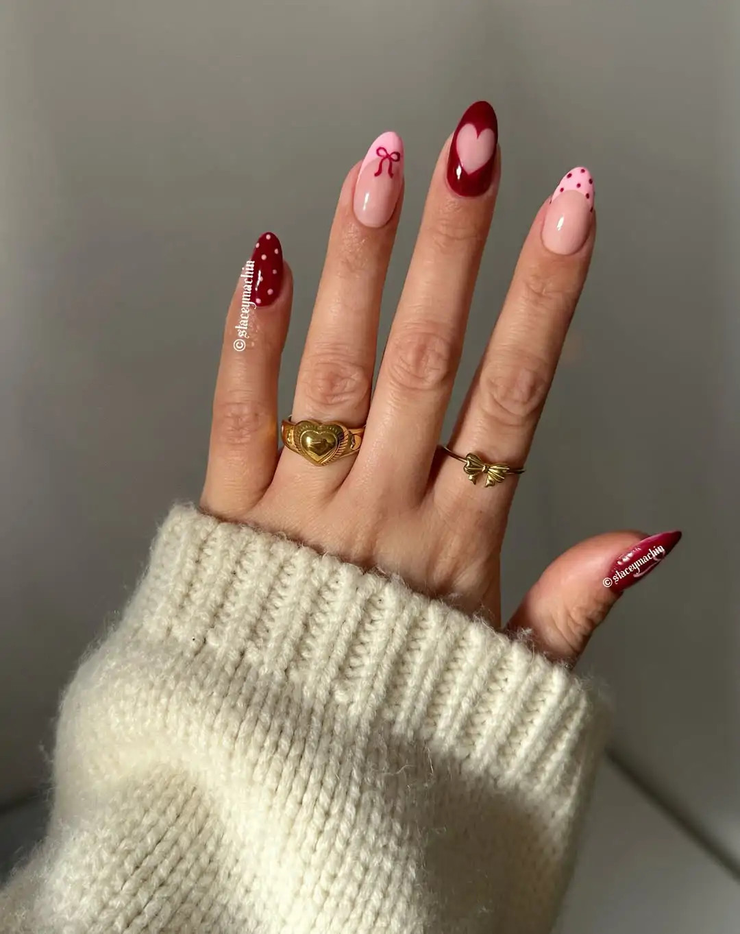 One Hand Visual Idea One Hand Visual Idea — Pink Valentines Nails 2027