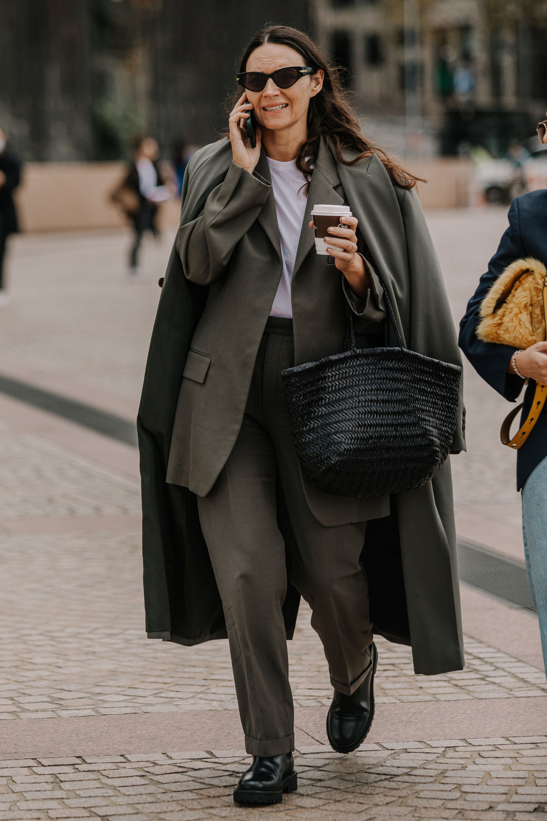 Oversized Grey Suit with Trench Coat Layer Oversized Grey Suit with Trench Coat Layer — Summer Outfits 2027 for Women Over 50