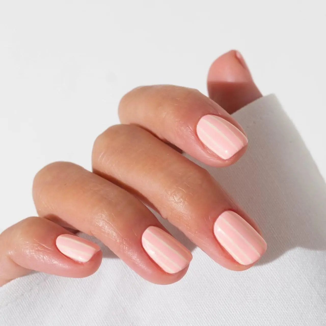 Nude Base Pastel Green Tips White Flower Visual Idea Nude Base Pastel Green Tips White Flower Visual Idea — Short Spring Nails 2027