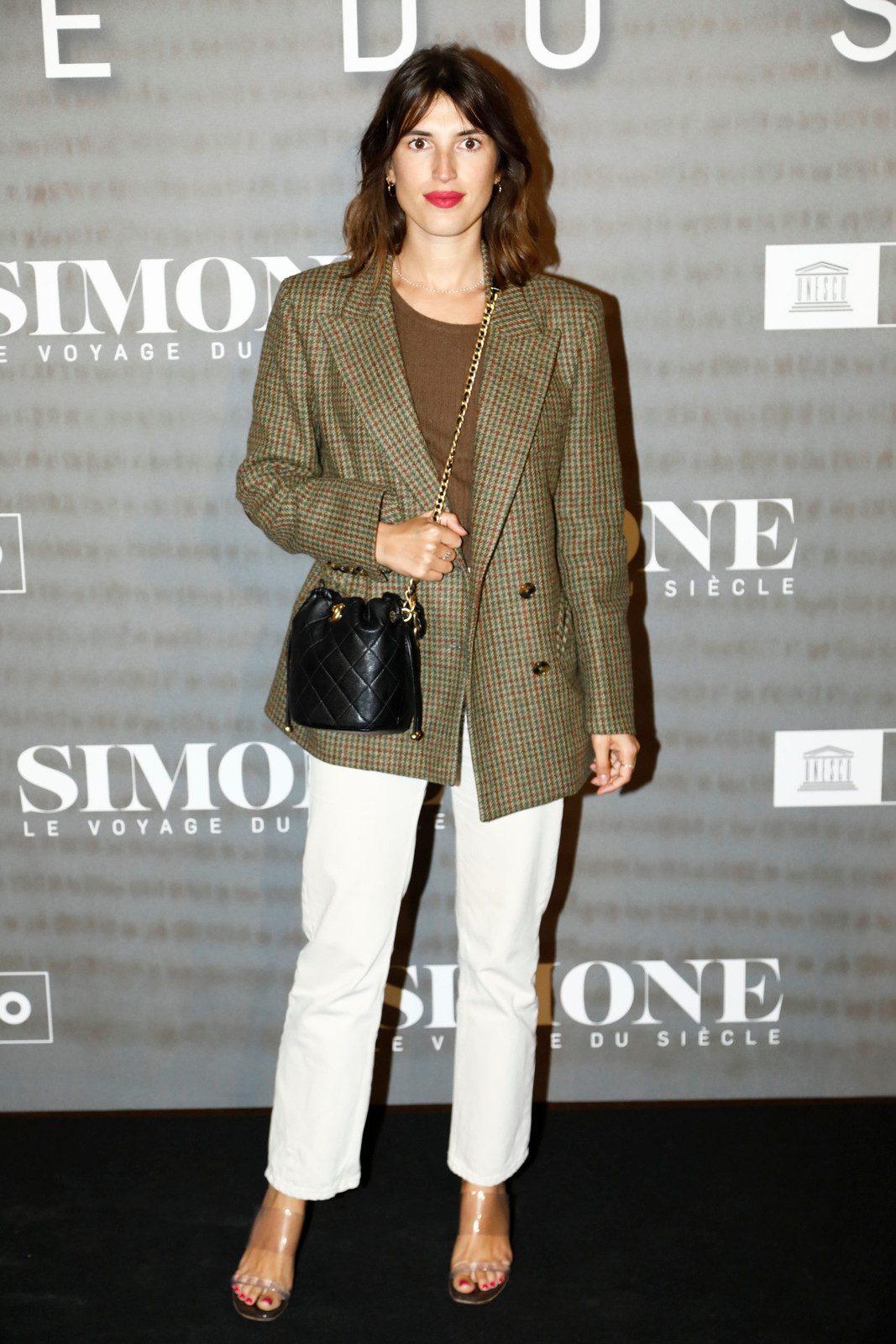 Smart Casual Plaid Blazer with White Trousers — Fitted Blazer Outfits 2027