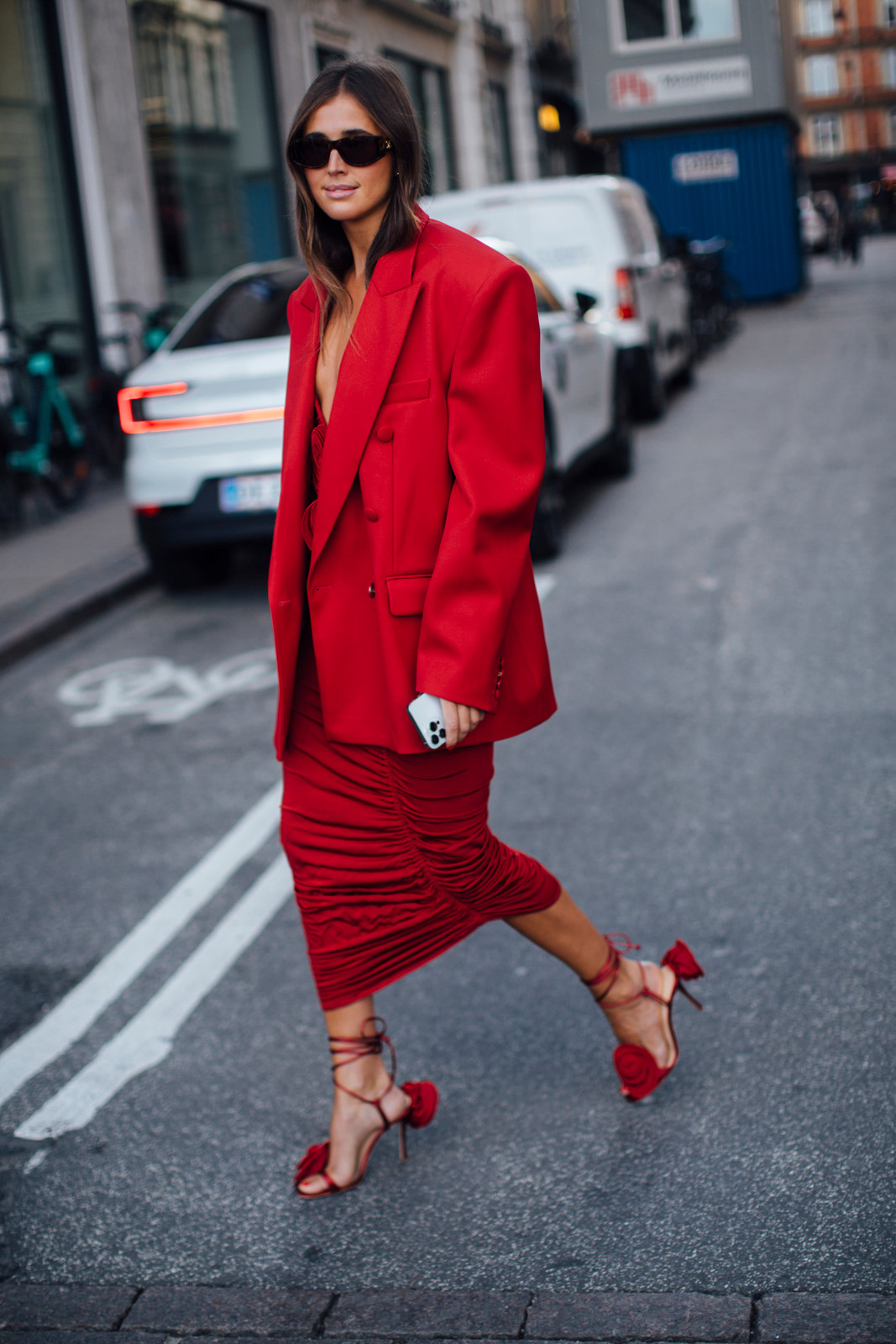 Bold Red Monochromatic Look with Strappy Heels — Trendy Outfits 2027