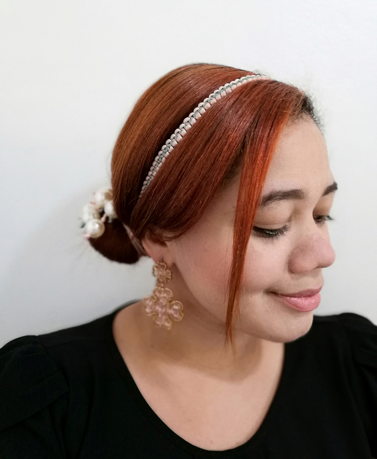 Visual Idea — Loose Strands Frame Her Face Visual Idea — Loose Strands Frame Her Face — Pearl Headband Hairstyles 2027