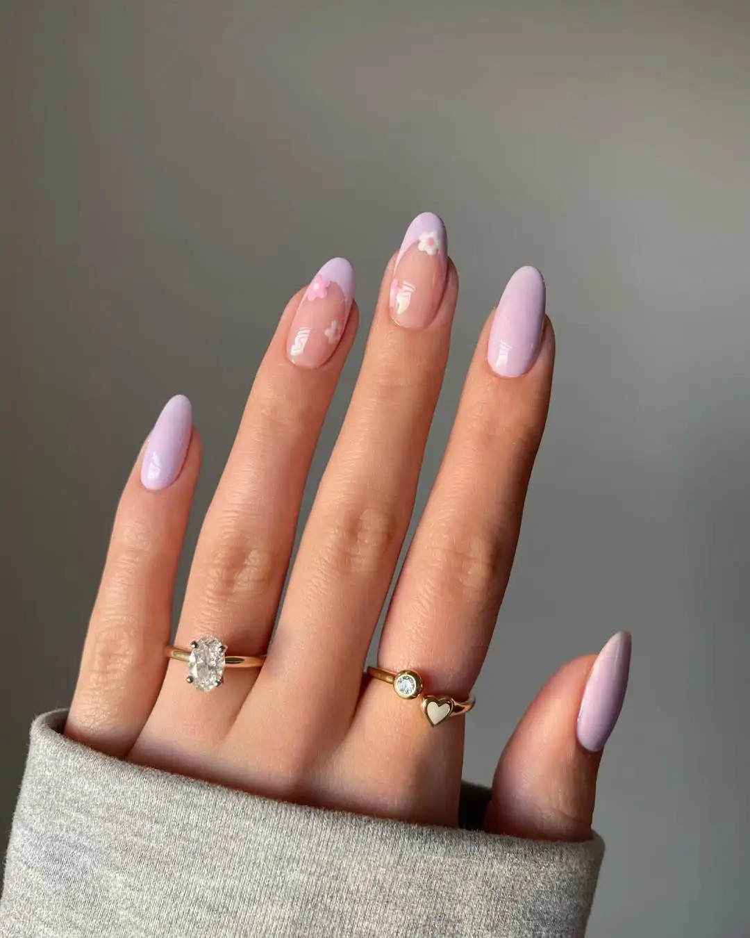 Milky Lavender with Delicate Floral Accents Milky Lavender with Delicate Floral Accents — Pastel Nails 2027 for Pale Skin