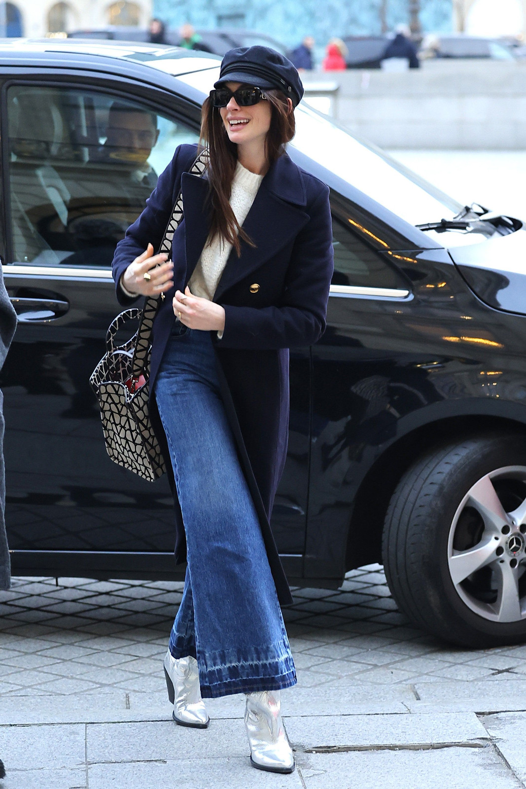 Navy Coat Meets Silver Cowboy Boots Navy Coat Meets Silver Cowboy Boots — Winter Navy Outfits 2027