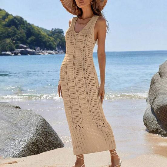 Beige Crochet Knit Maxi Sundress for Beach Days Beige Crochet Knit Maxi Sundress for Beach Days — Sundress Outfits 2027