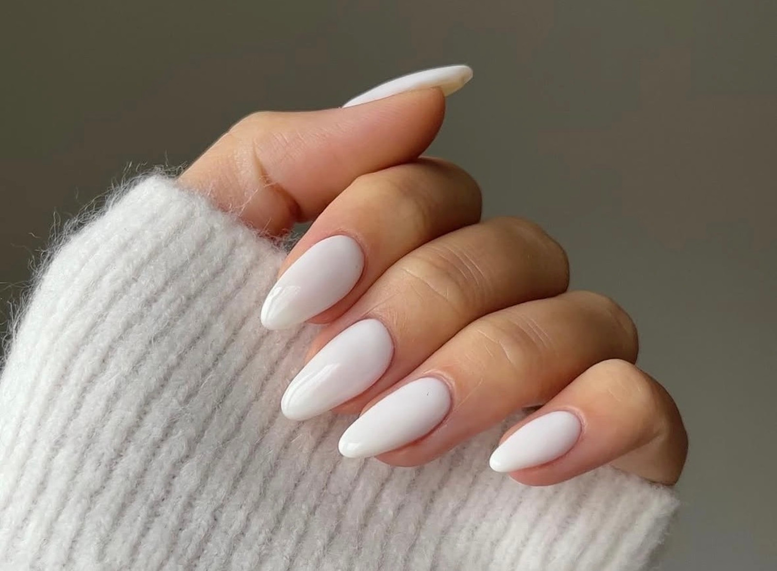Classic French Manicure Medium Almond Nails — Nail Shapes 2027