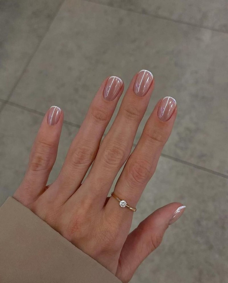 Thin White French Square Nails Thin White French Square Nails — Engagement Nails 2027