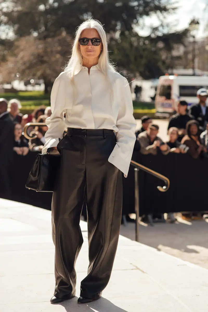 Sharp Contrast: White Shirt and Black Leather Trousers — Spring Capsule Wardrobe 2027