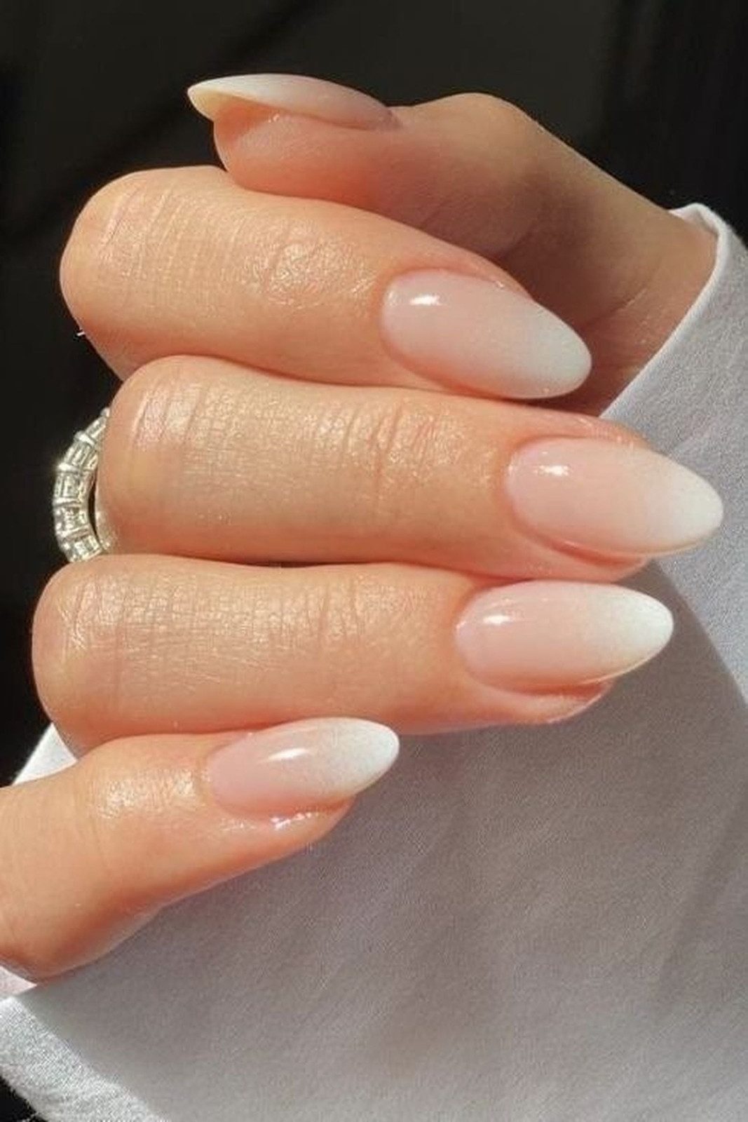 Sheer Nude French Tip Medium Almond Sheer Nude French Tip Medium Almond — Nude Wedding Nails 2027
