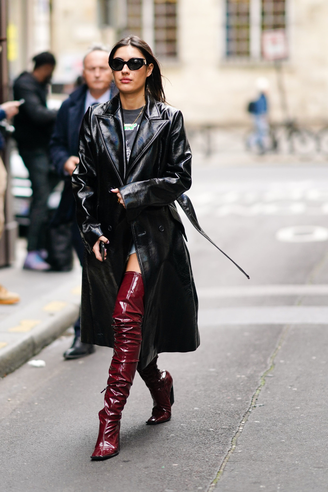 Brown Suede Trench Coat Over Ruffled Camisole Brown Suede Trench Coat Over Ruffled Camisole — Aesthetic Outfits 2027