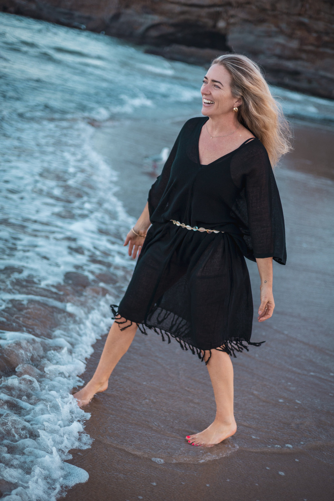 Sheer Beach Cover-Up with Fringed Hem Sheer Beach Cover-Up with Fringed Hem — Australia Outfits 2027