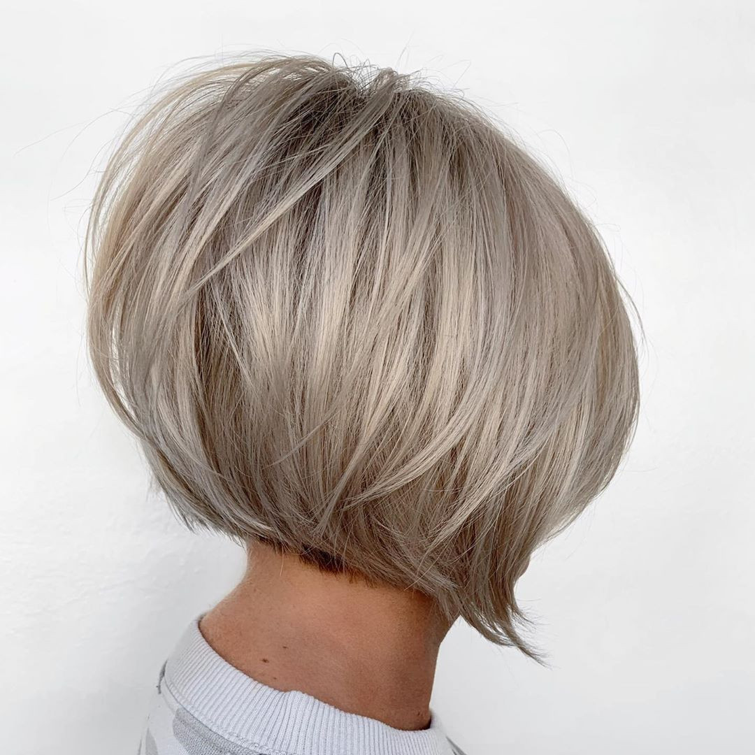 Collarbone Bob With Stacked Layers Collarbone Bob With Stacked Layers — Bob 2027 for Gray Hair