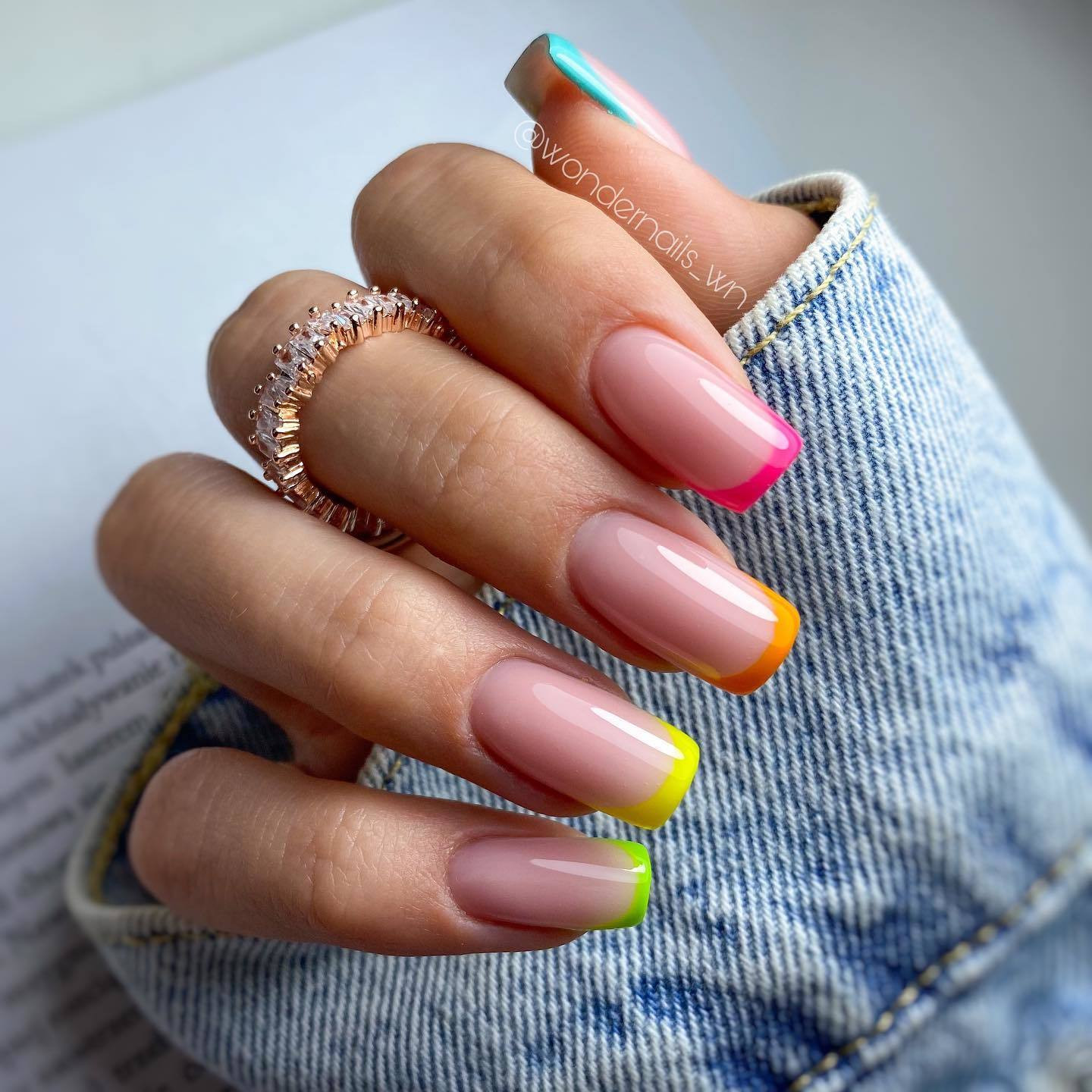 Bold Neon French Tips Visual Idea Bold Neon French Tips Visual Idea — Summer French Tip Nails 2027