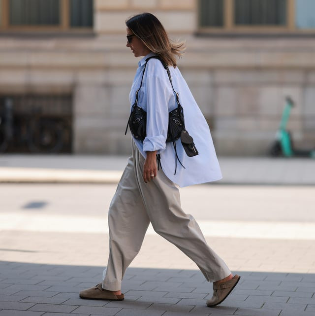 Effortless Oversized Blue Shirt Paired with Wide-Leg Trousers — Boston Outfits 2027