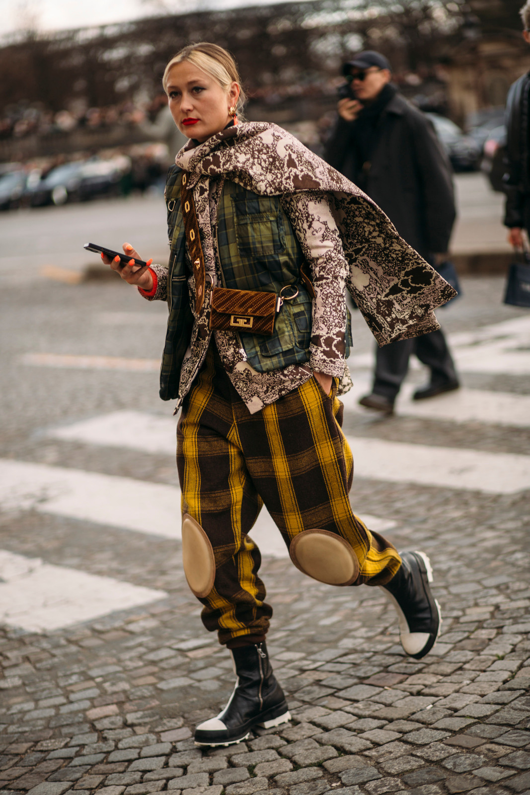 Eclectic Layers: Plaid Vest Over Printed Shirt with Statement Pants Eclectic Layers: Plaid Vest Over Printed Shirt with Statement Pants — Puffer Vest Outfits 2027