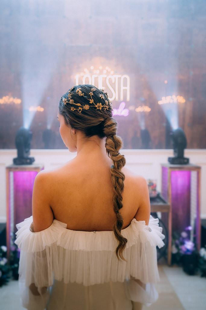 Dark Brown Rope Braid Low Ponytail — Spring Wedding Hair 2027