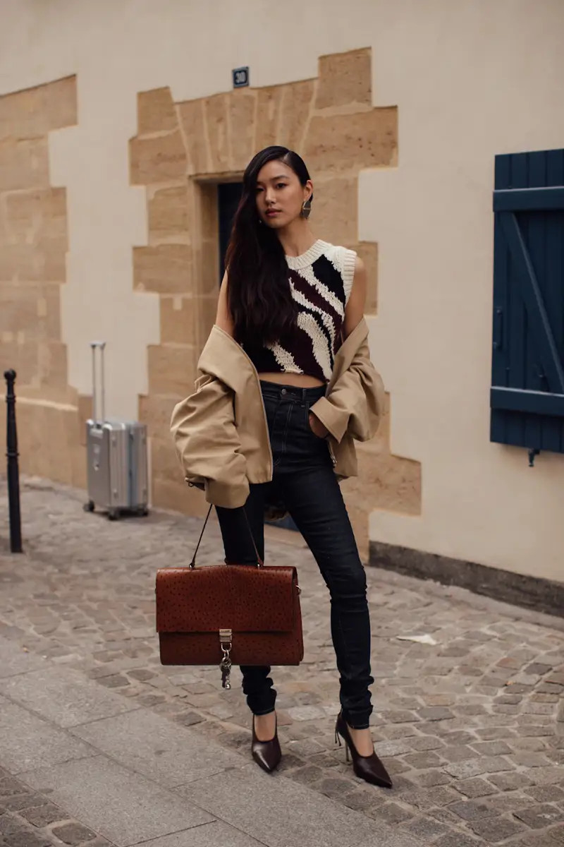 Zebra Print Statement with Oversized Beige Jacket Zebra Print Statement with Oversized Beige Jacket — Skinny Jeans Outfits 2027