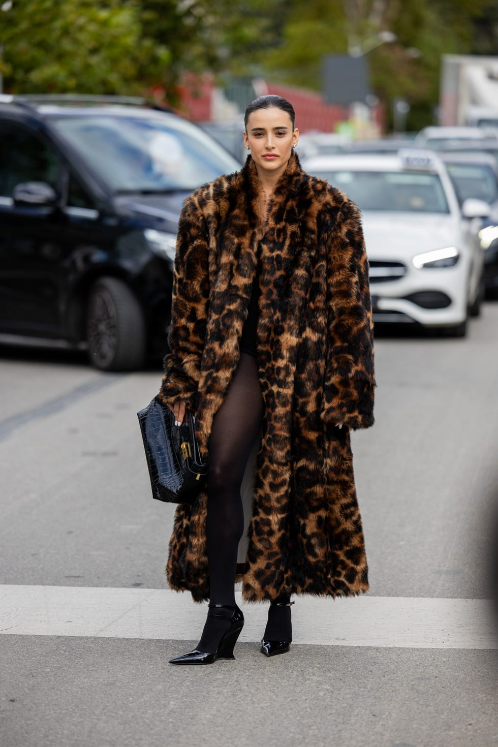 Leopard Print Drama: Faux Fur Coat and Bodysuit Leopard Print Drama: Faux Fur Coat and Bodysuit — Rockstar Girlfriend Outfits 2027