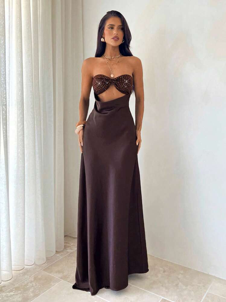 Strapless Sequined Maxi Dress for Destination Celebrations Strapless Sequined Maxi Dress for Destination Celebrations — Honeymoon Dresses 2027