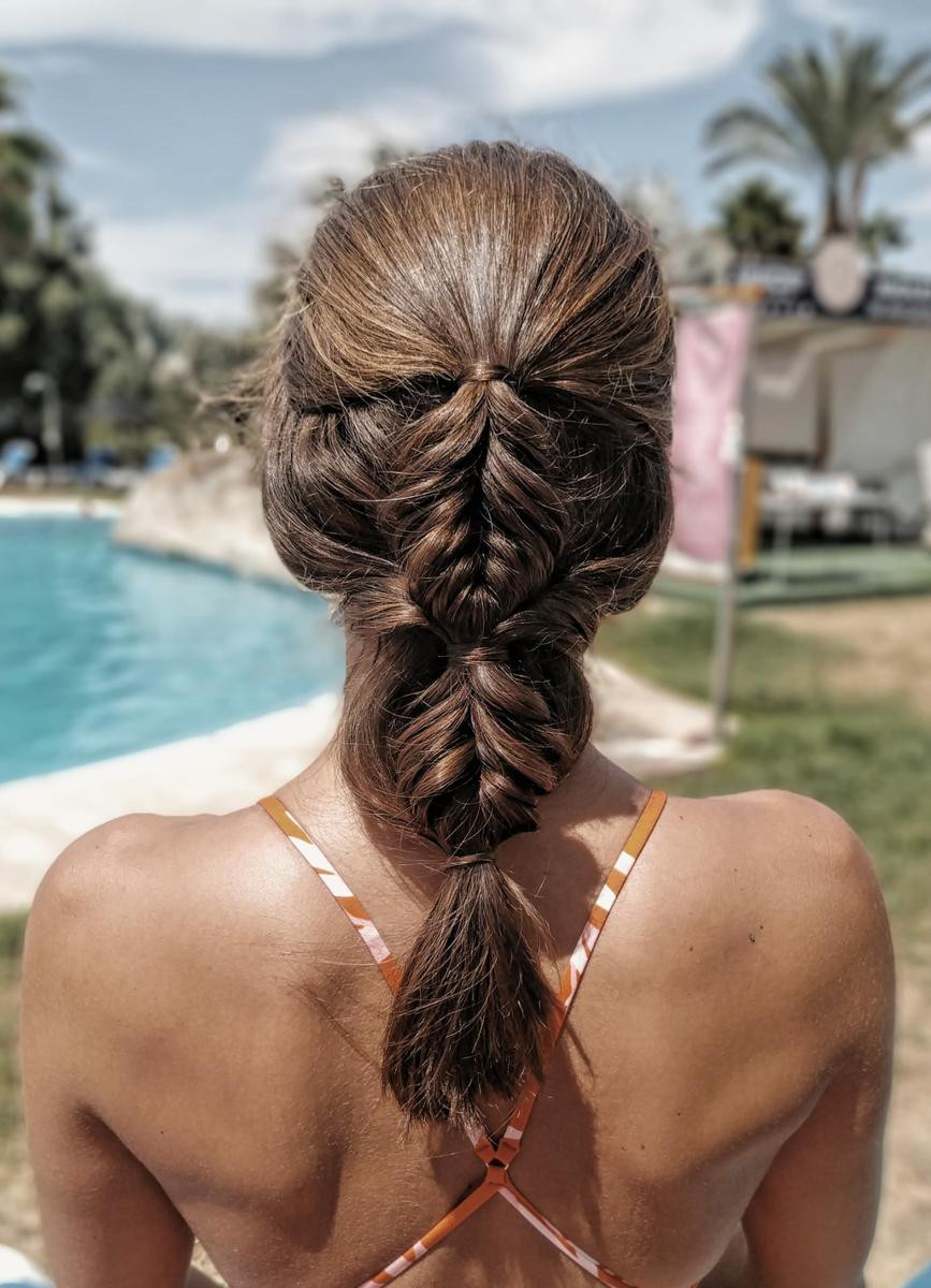 Collarbone Braided Headband With Loose Waves — Headband Hairstyles 2027