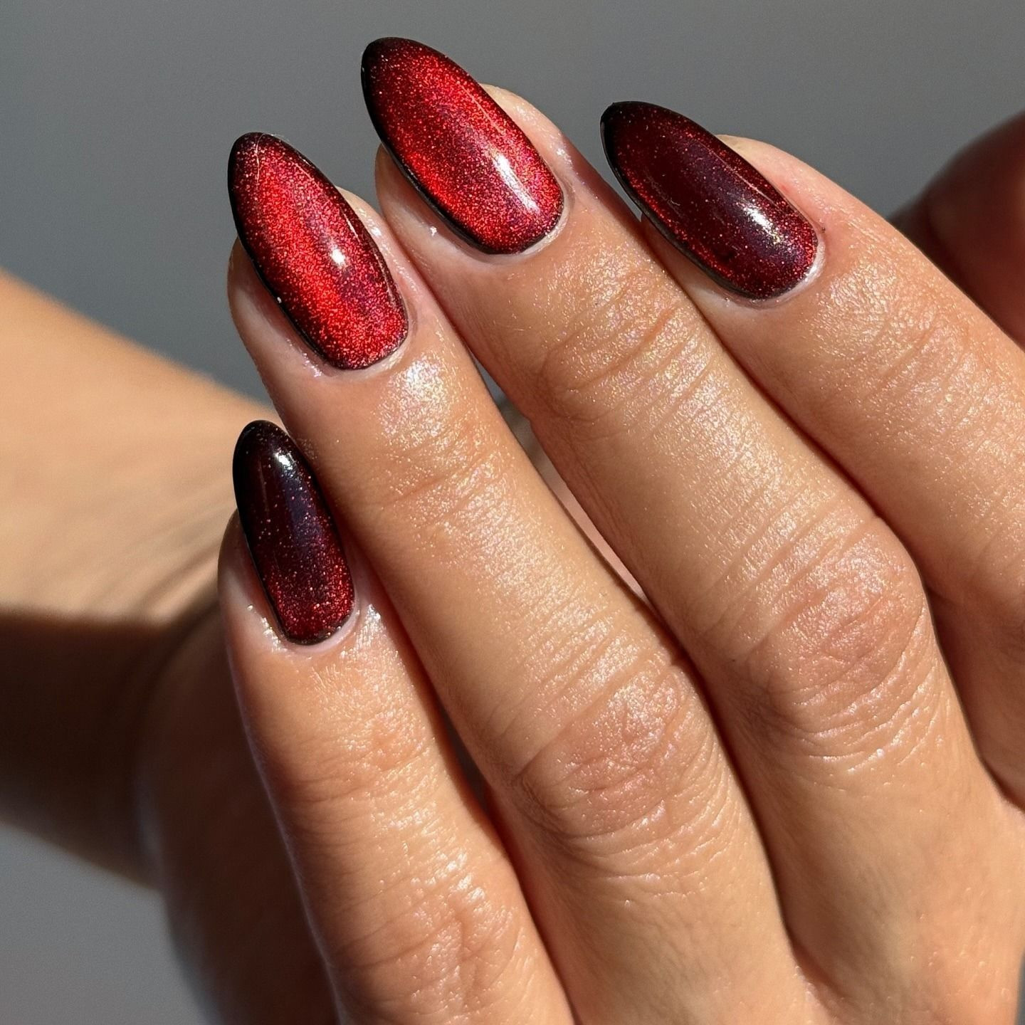 Cat-Eye Glossy Visual Idea Cat-Eye Glossy Visual Idea — Nails 2027 for Red Dress