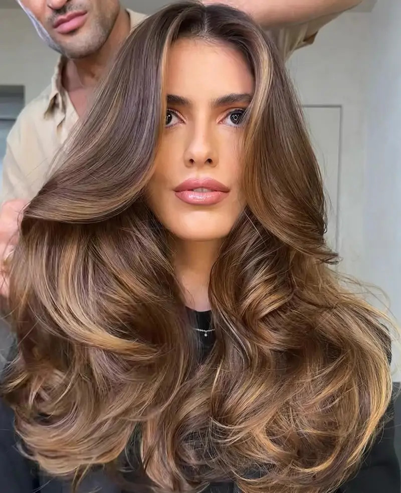Voluminous Blowout With Soft Waves Visual Idea Voluminous Blowout With Soft Waves Visual Idea — Balayage 2027