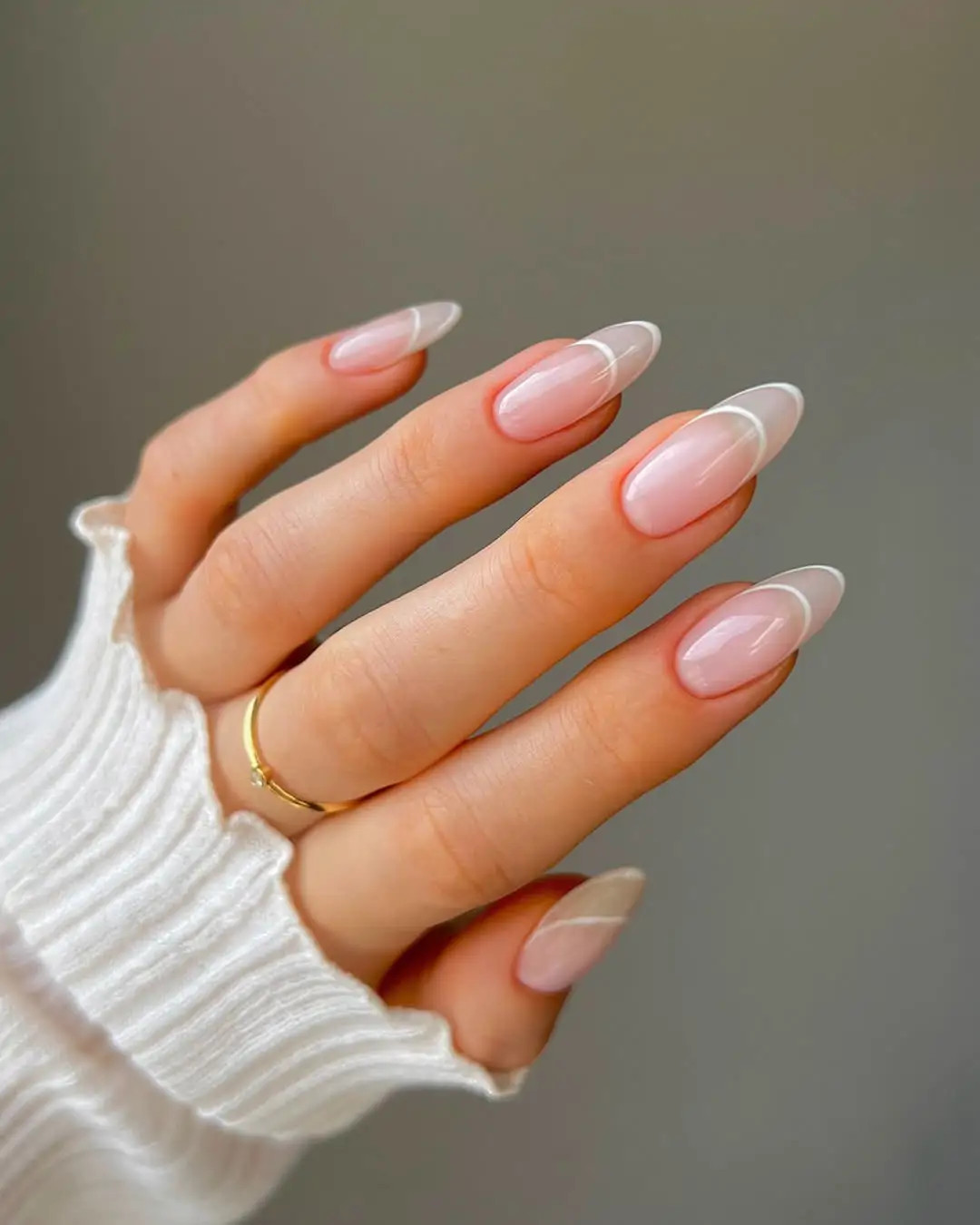 Classic Long Almond French Tip Classic Long Almond French Tip — Neutral Wedding Nails 2027