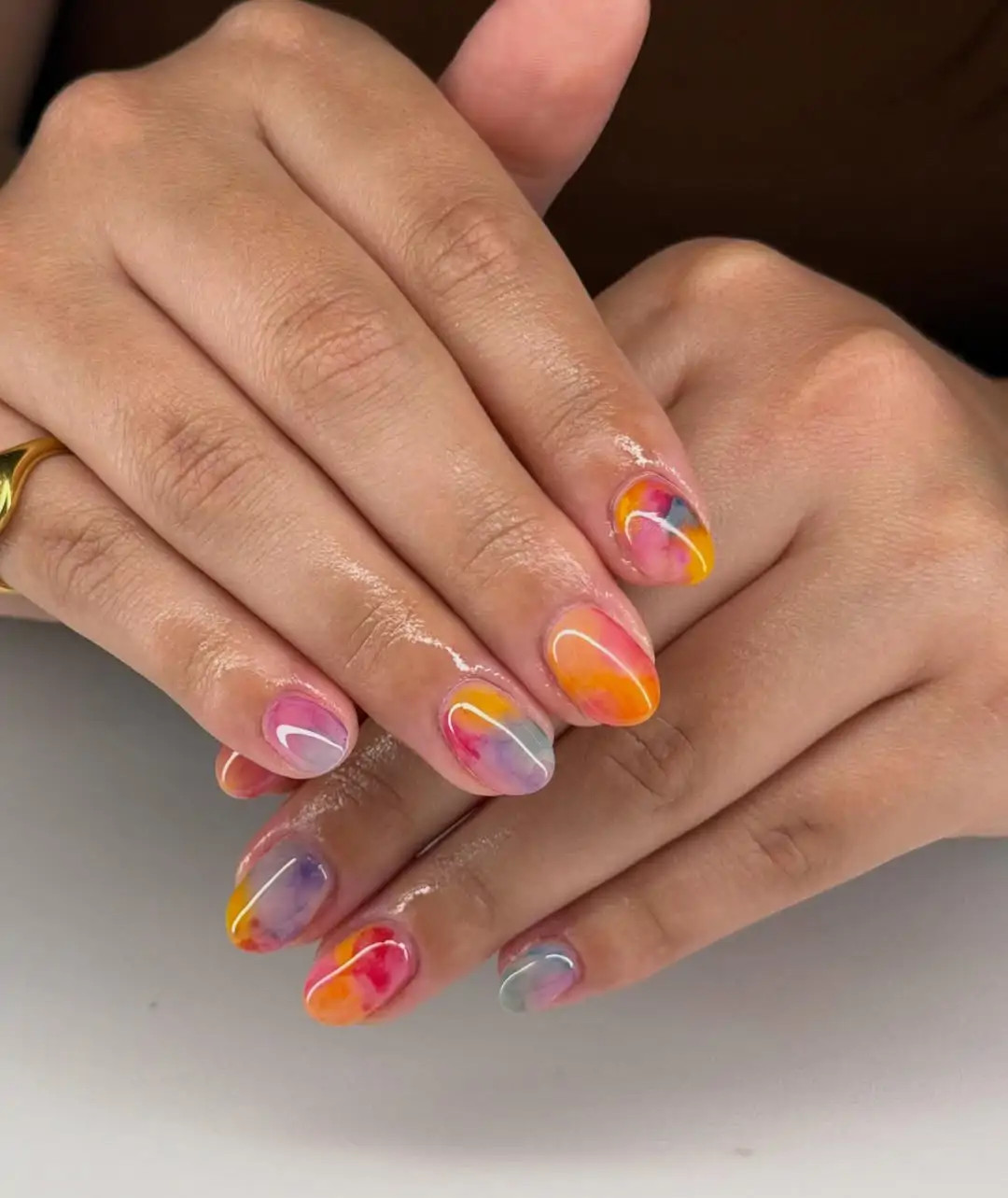 Vibrant Watercolor Blend Nails Vibrant Watercolor Blend Nails — Bright Summer Nails 2027