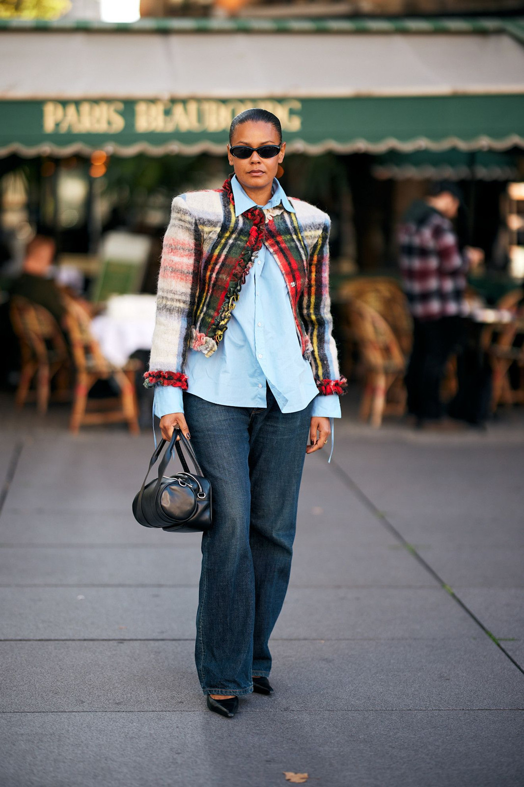 Structured Plaid Jacket: Modern Edge with Flared Jeans Structured Plaid Jacket: Modern Edge with Flared Jeans — Plaid Outfits 2027