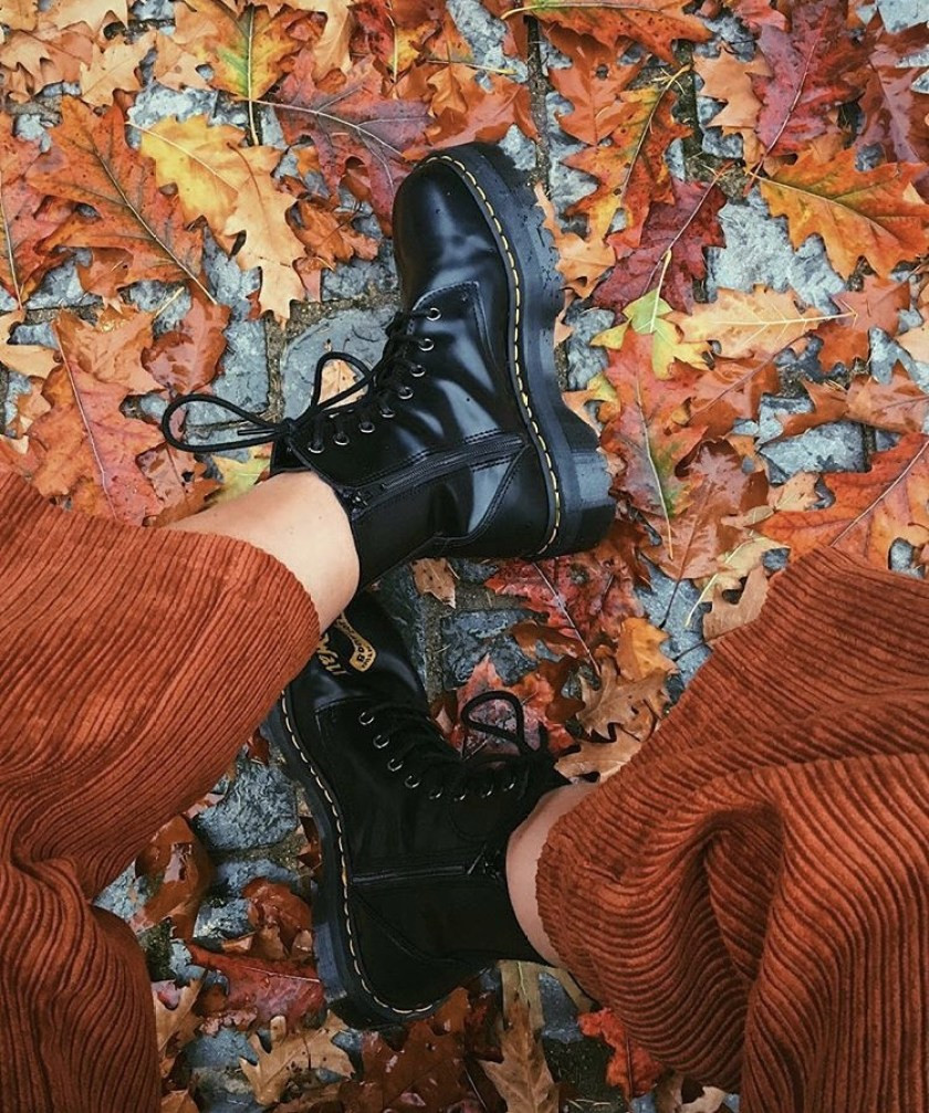 Orange Corduroy Pants with Chunky Black Combat Boots Orange Corduroy Pants with Chunky Black Combat Boots — Combat Boots Outfits 2027