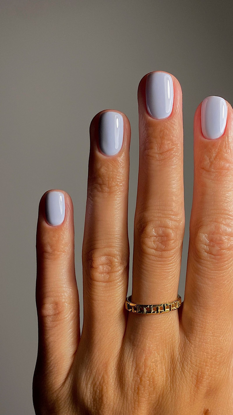 Light Periwinkle Blue Glossy Short Oval Nails Light Periwinkle Blue Glossy Short Oval Nails — Spring Nail Colors 2027
