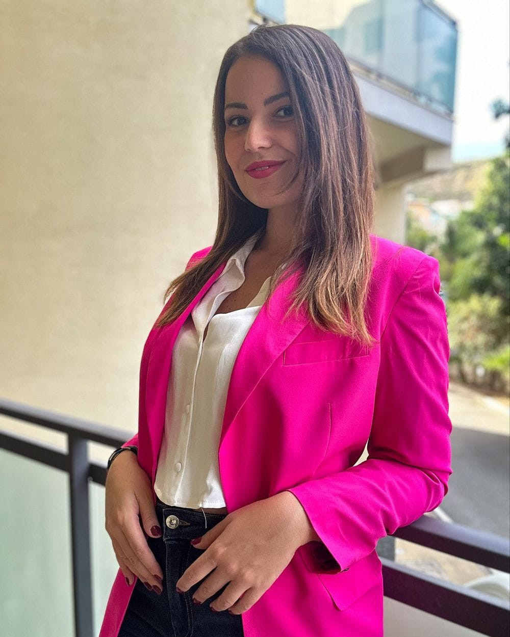 Bright Pink Blazer with Jeans for Smart Casual — Blush Outfits 2027
