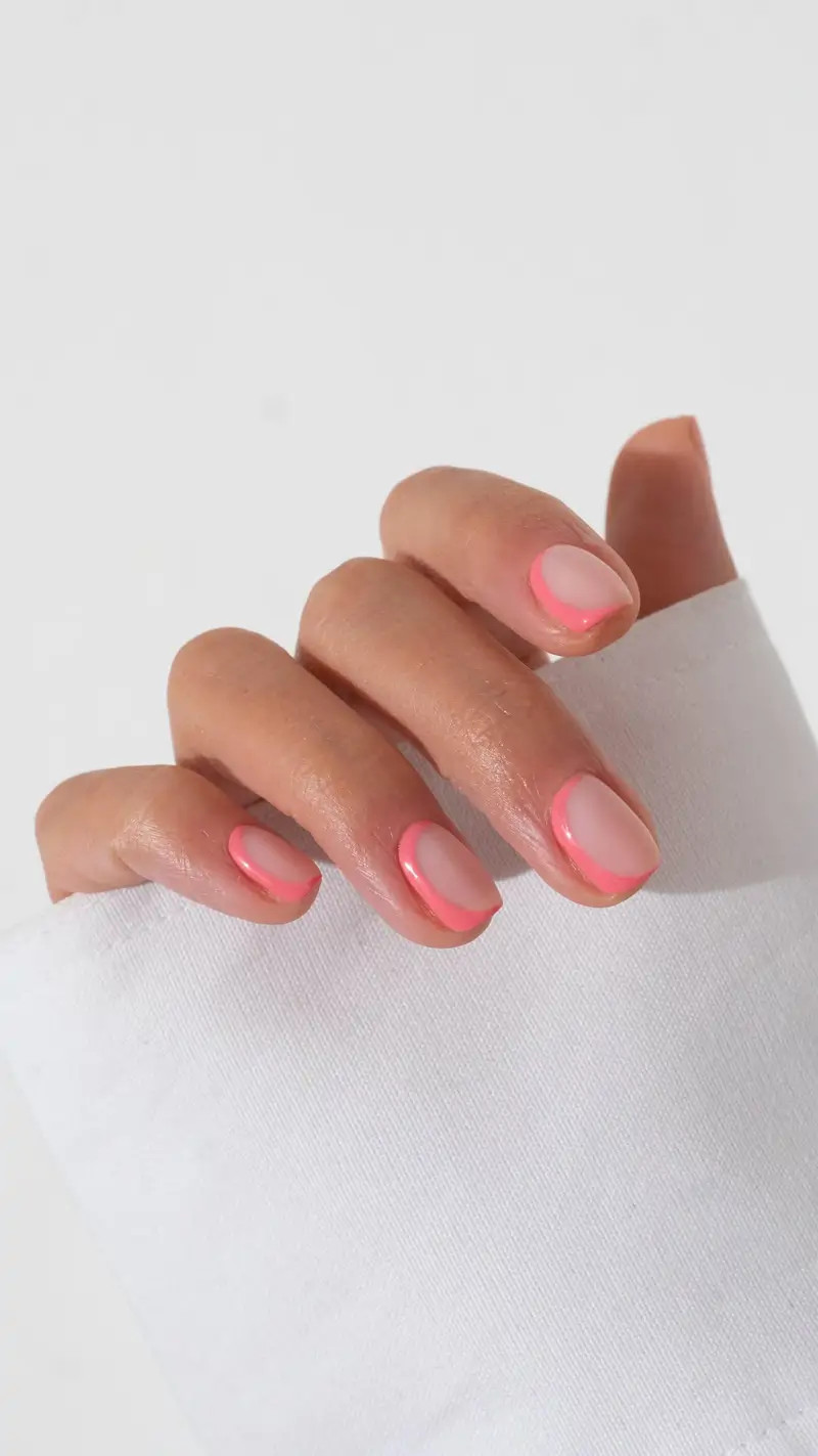Nude Base Pastel Pink Tips Visual Idea Nude Base Pastel Pink Tips Visual Idea — Short Spring Nails 2027
