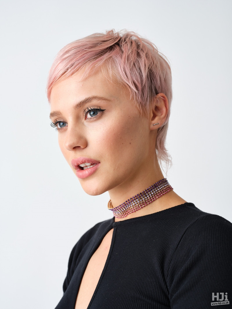 Light Pink Pixie Crop With Wispy Bangs Light Pink Pixie Crop With Wispy Bangs — Pink Pixie 2027