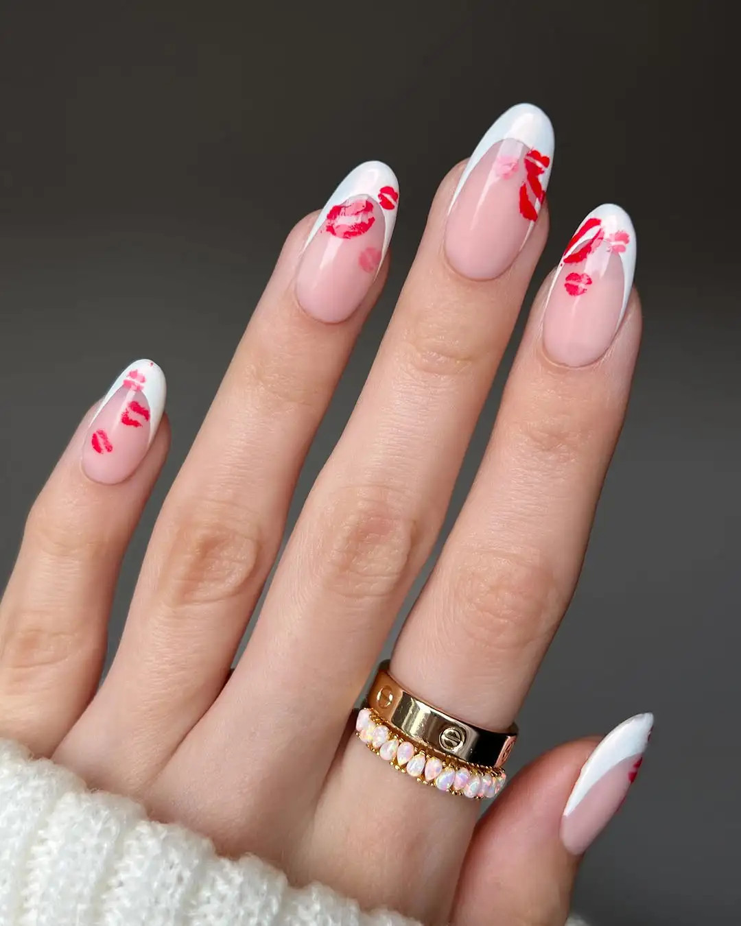 One Hand Close-Up Visual Idea One Hand Close-Up Visual Idea — Valentines French Tip Nails 2027