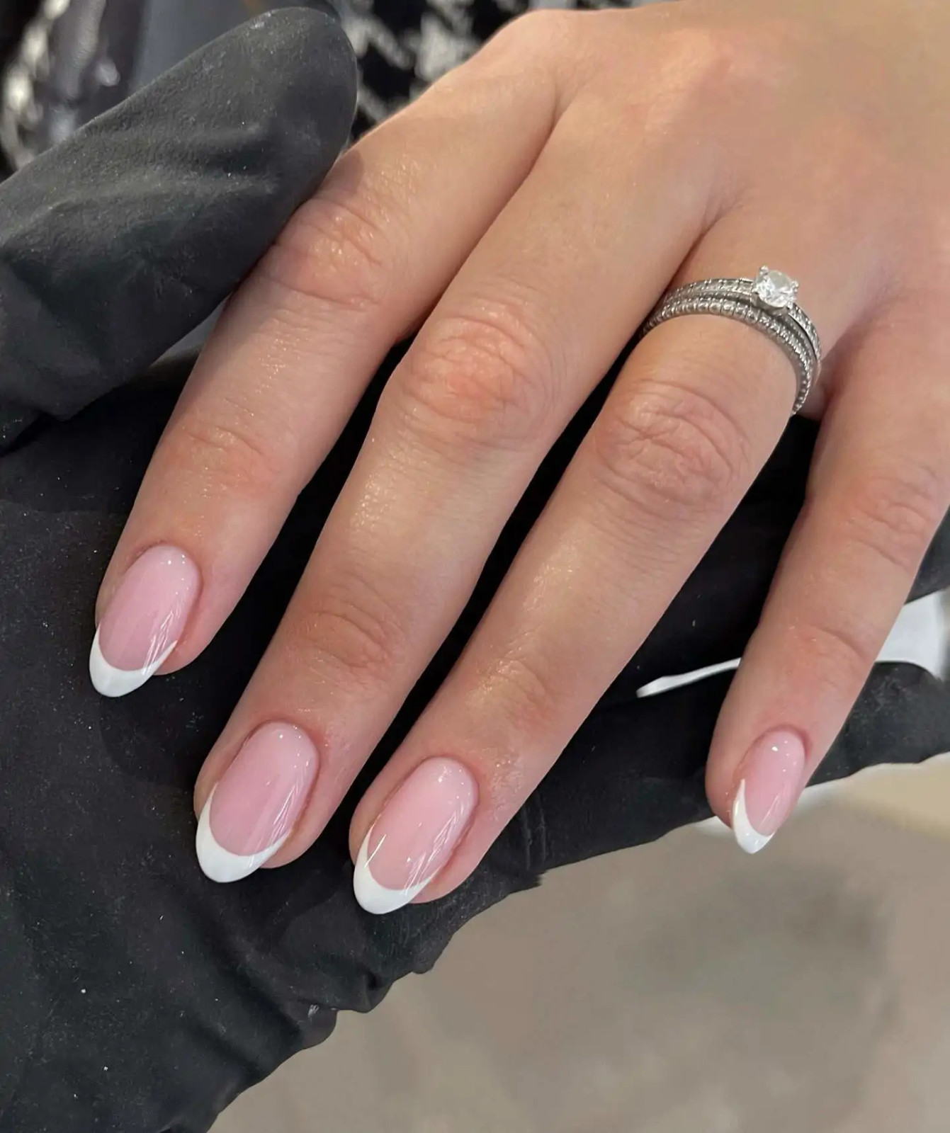 Classic French Tips On All Nails Visual Idea — Short Wedding Nails 2027