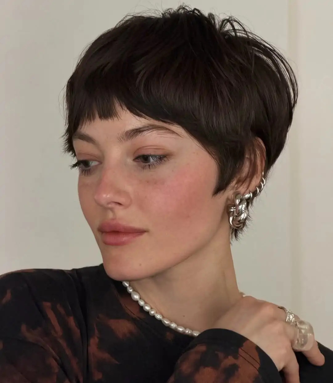 Textured Wavy Pixie With Side-Parted Micro Bangs Textured Wavy Pixie With Side-Parted Micro Bangs — Micro Bangs 2027