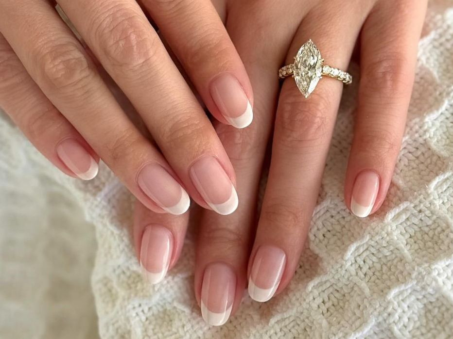 Sheer Nude Short Oval French Nails — Wedding French Tip Nails 2027