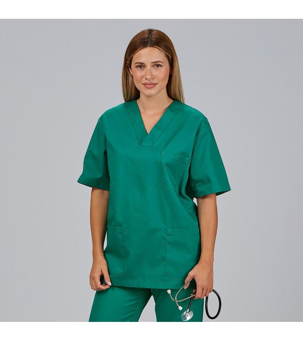 Emerald Green V-Neck Scrubs with Stethoscope — Nurse Outfits 2027