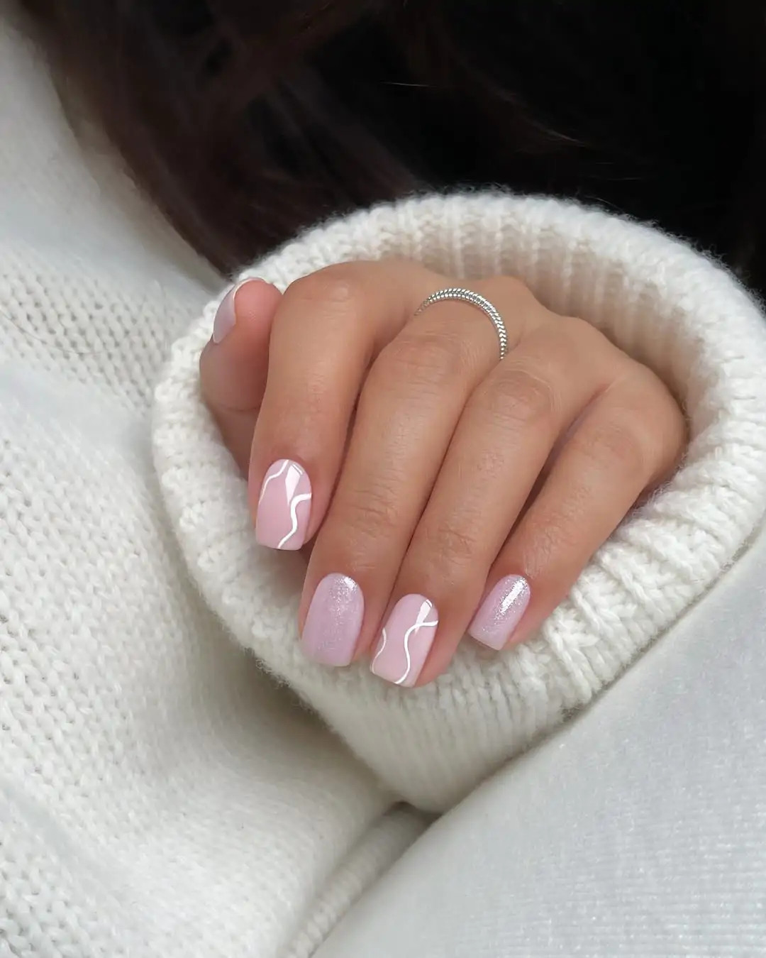 Wavy Line Pale Pink Art Wavy Line Pale Pink Art — Pink Nails 2027