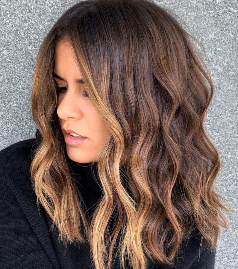 Medium Brown Lob Face Framing Blonde Medium Brown Lob Face Framing Blonde — Winter Highlights 2027