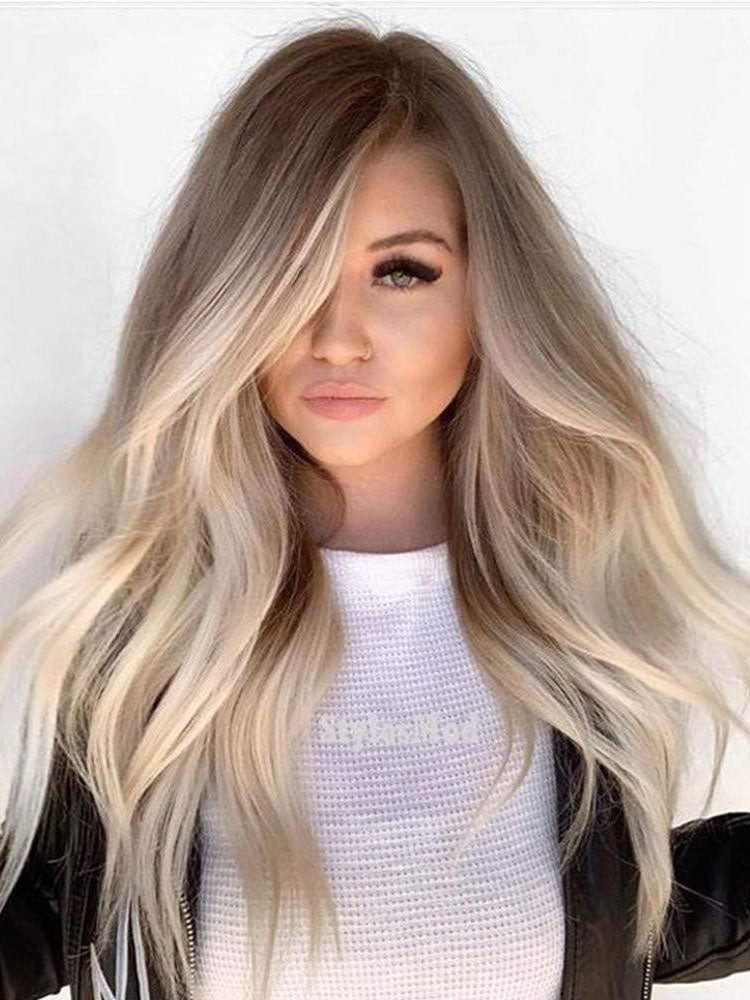 Platinum Ends With Curtain Bangs — Blonde Ombre Hair 2027